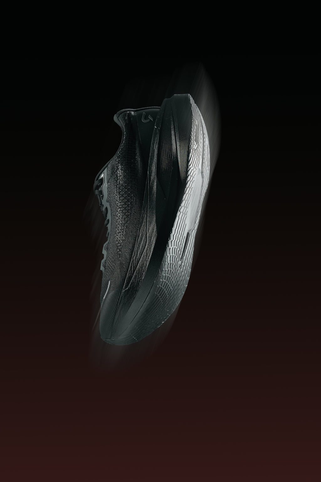 Black sneaker on a dark background