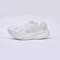 White athletic shoe on a light gray background